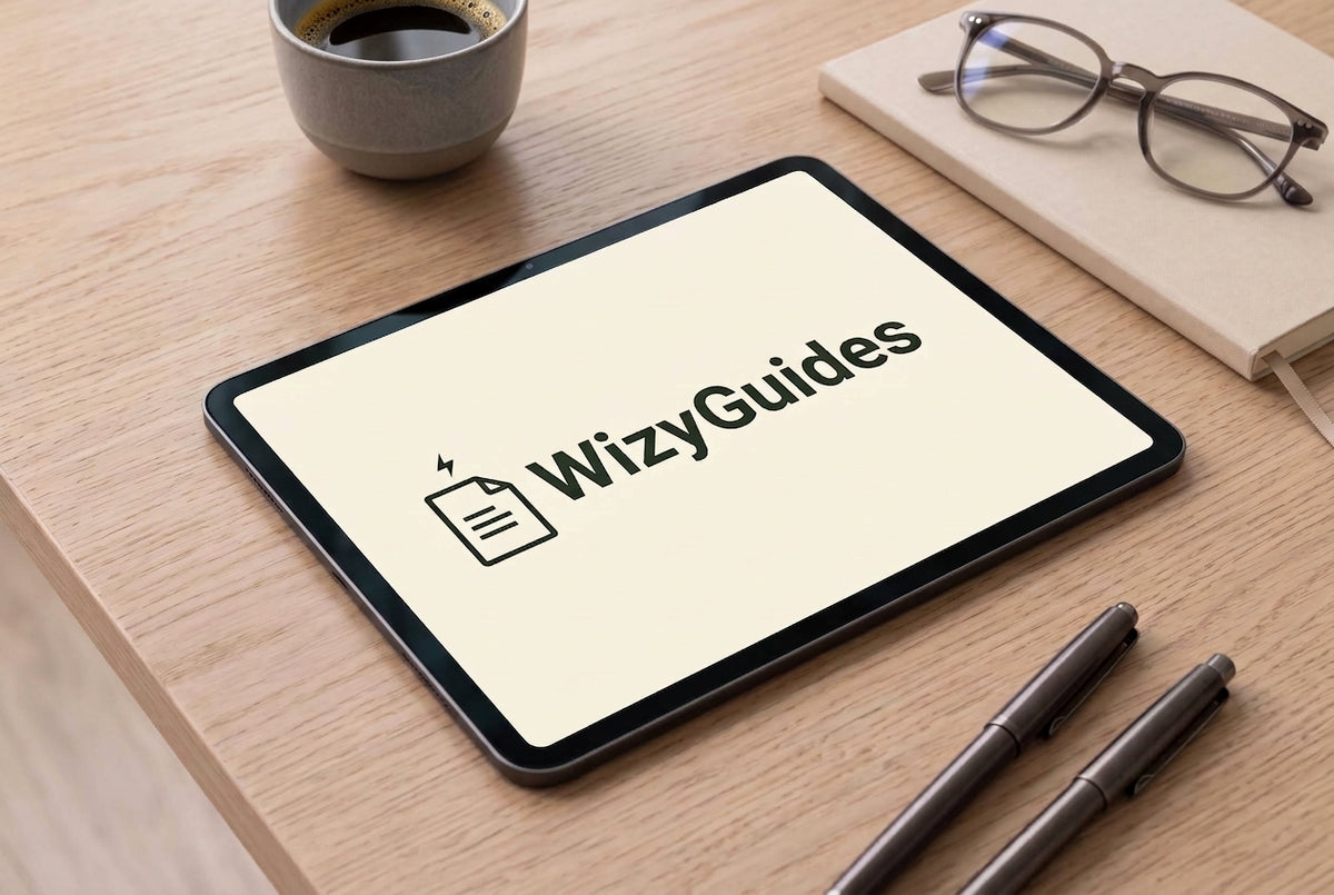 WizyGuides digital guide displayed on a tablet.